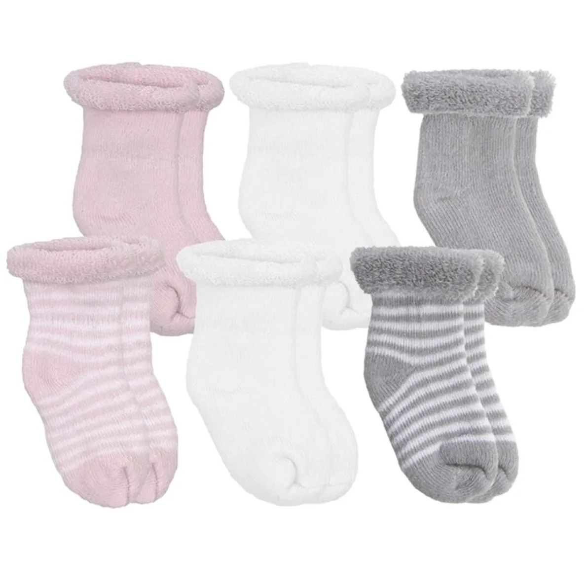 Terry Newborn Socks (6 Pack)