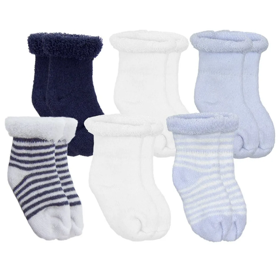 Terry Newborn Socks (6 Pack)