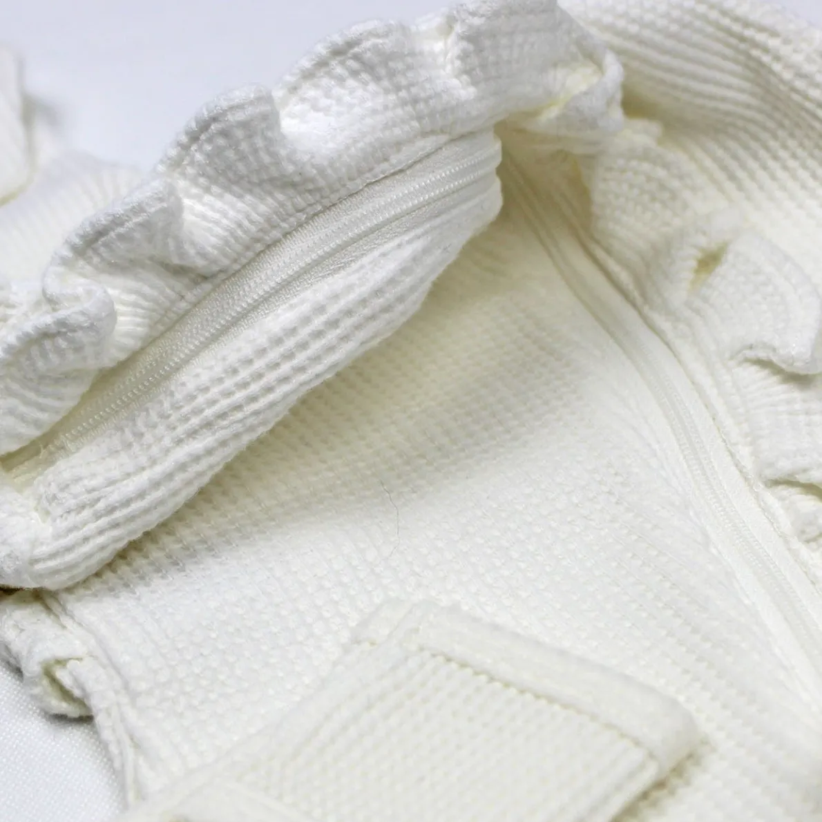 Waffle Knit Ruffle Sleeper