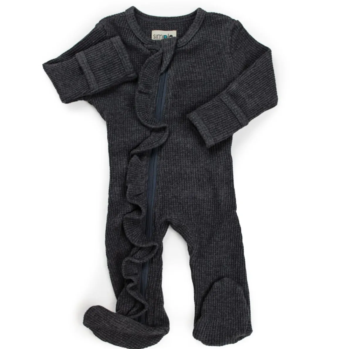 Waffle Knit Ruffle Sleeper