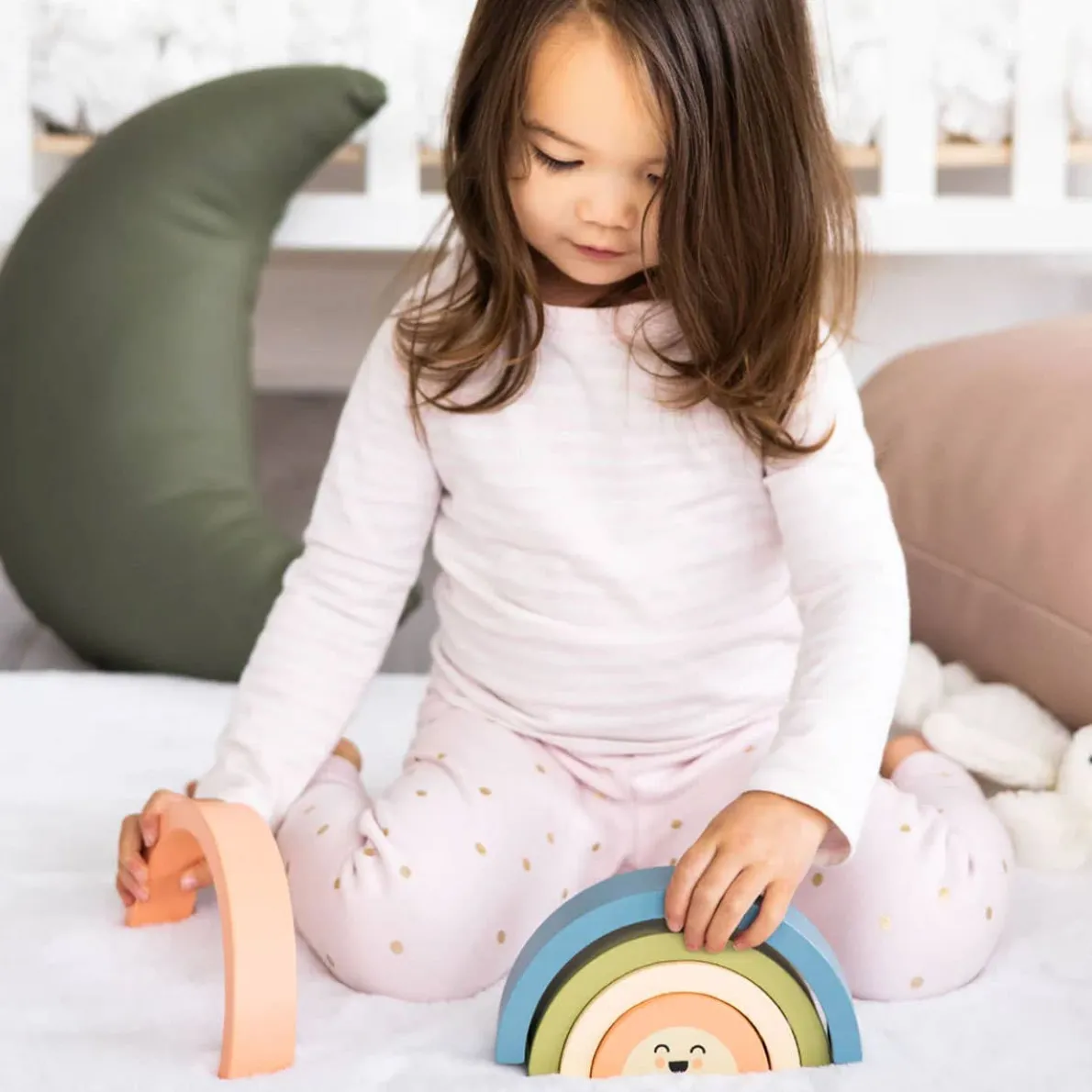 Wooden Rainbow Stacking Toy