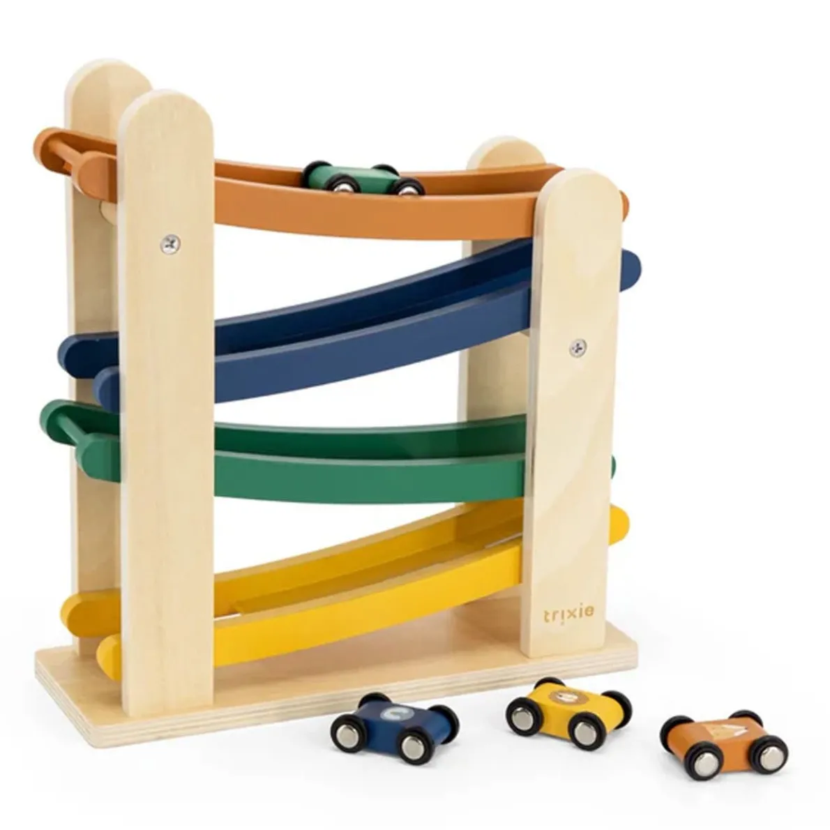 Wooden Ramp Racer with 4 Cars