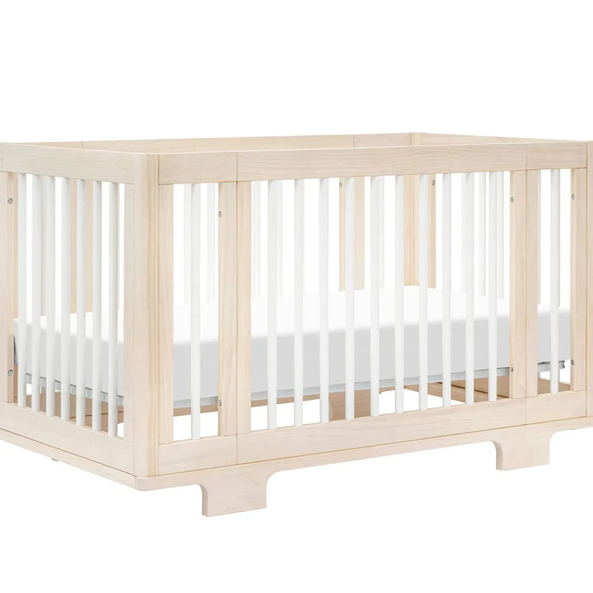 Yuzu 8-in-1 Crib with All-Stages Conversion Kits - Washed Natural with White