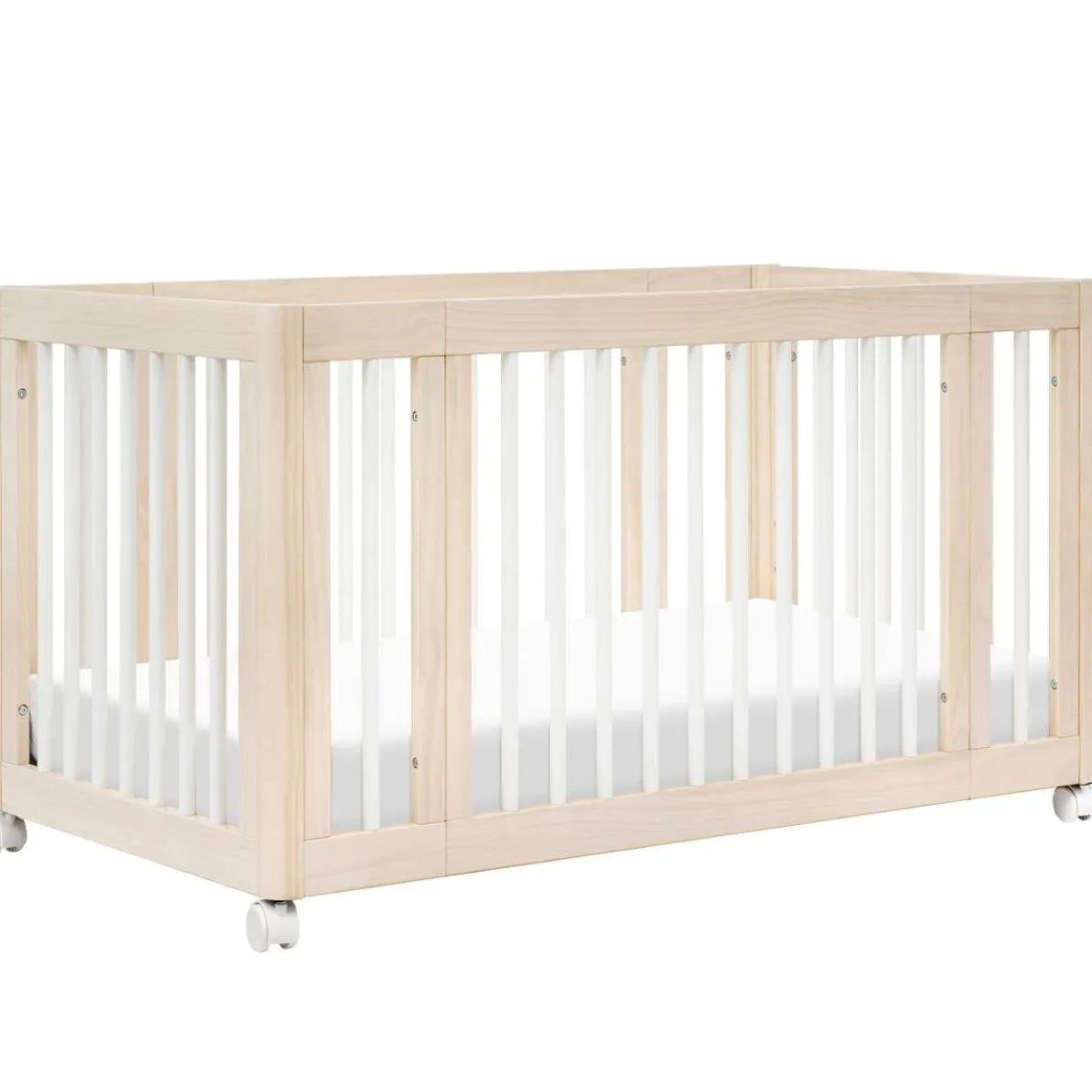 Yuzu 8-in-1 Crib with All-Stages Conversion Kits - Washed Natural with White