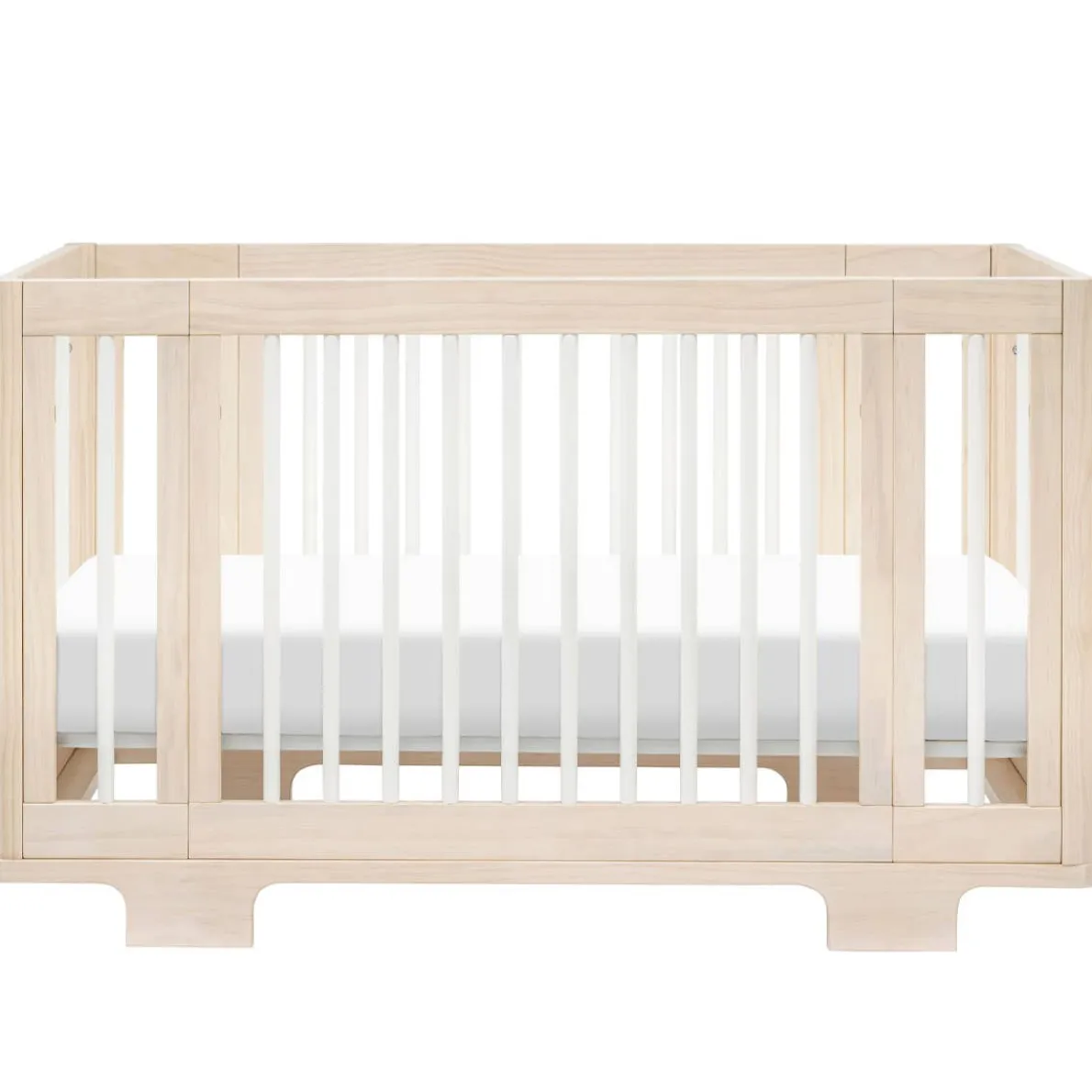 Yuzu 8-in-1 Crib with All-Stages Conversion Kits - Washed Natural with White